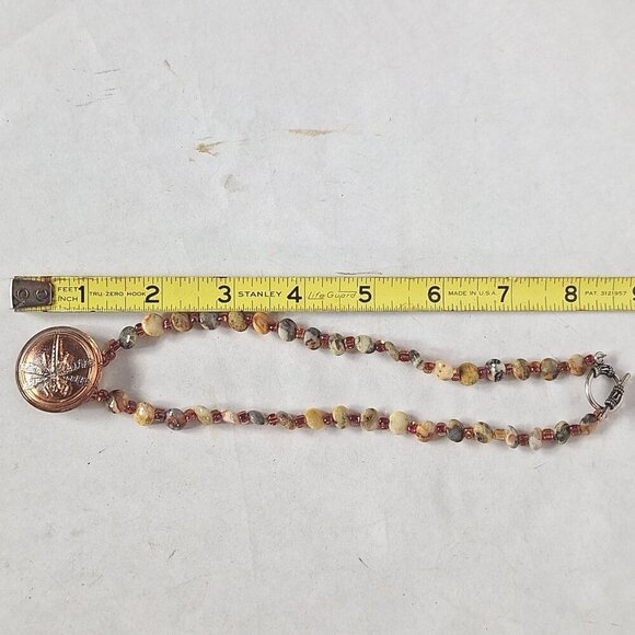 Vintage Multicolor Beads Stones Dragonfly Pendant Necklace - Picture 7 of 7